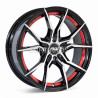 Aro 15x7" 4x100 ET35 CB73.1 Negro Maquinado con Detalle Rojo