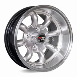 Aro 13x7" 4x114.3 ET-7 CB73.1 Hiper Plateado con Labio Pulido