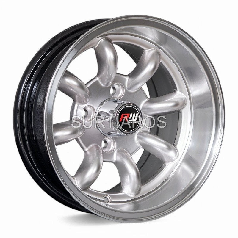 Aro 13x7" 4x114.3 ET-7 CB73.1 Hiper Plateado con Labio Pulido