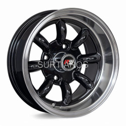 Aro 13x7" 4x114.3 ET-7 CB73.1 Negro Brillante con Labio Pulido