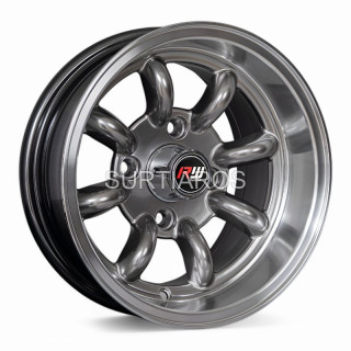 Aro 13x7" 4x114.3 ET-7 CB73.1 Hiper Negro con Labio Pulido