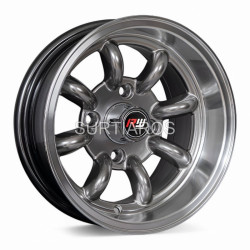 Aro 13x7" 4x114.3 ET-7 CB73.1 Hiper Negro con Labio Pulido