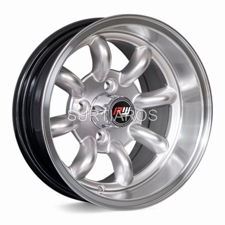 Aro 13x7" 4x100 ET-7 CB73.1 Hiper Plateado con Labio Pulido