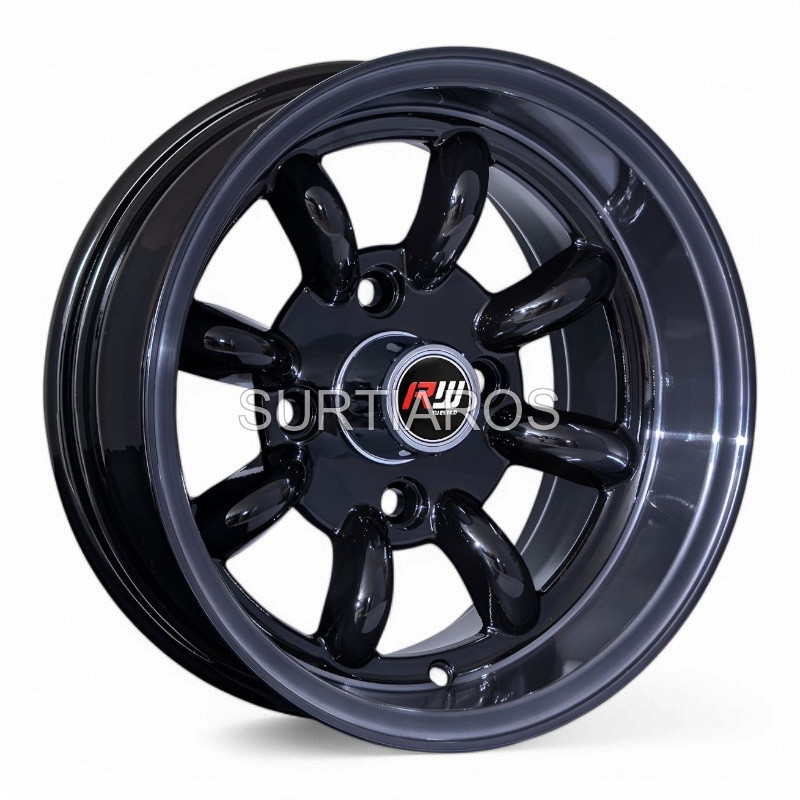 Aro 13x7" 4x114.3 ET-7 CB73.1 Negro con Labio Pulido