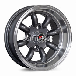 Aro 13x7" 4x114.3 ET-7 CB73.1 Gris Oscuro con Labio Pulido