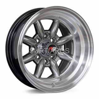Aro 13x8" 8x100/114.3 ET-7 CB73.1 Hiper Negro con Labio Pulido