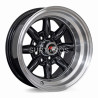 Aro 13x8" 8x100/114.3 ET-7 CB73.1 Negro con Labio Pulido