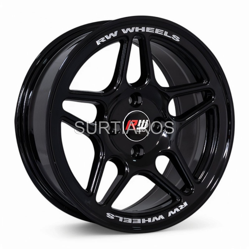Aro 15x7" 4x100 ET30 CB73.1 Negro con Letras Blancas