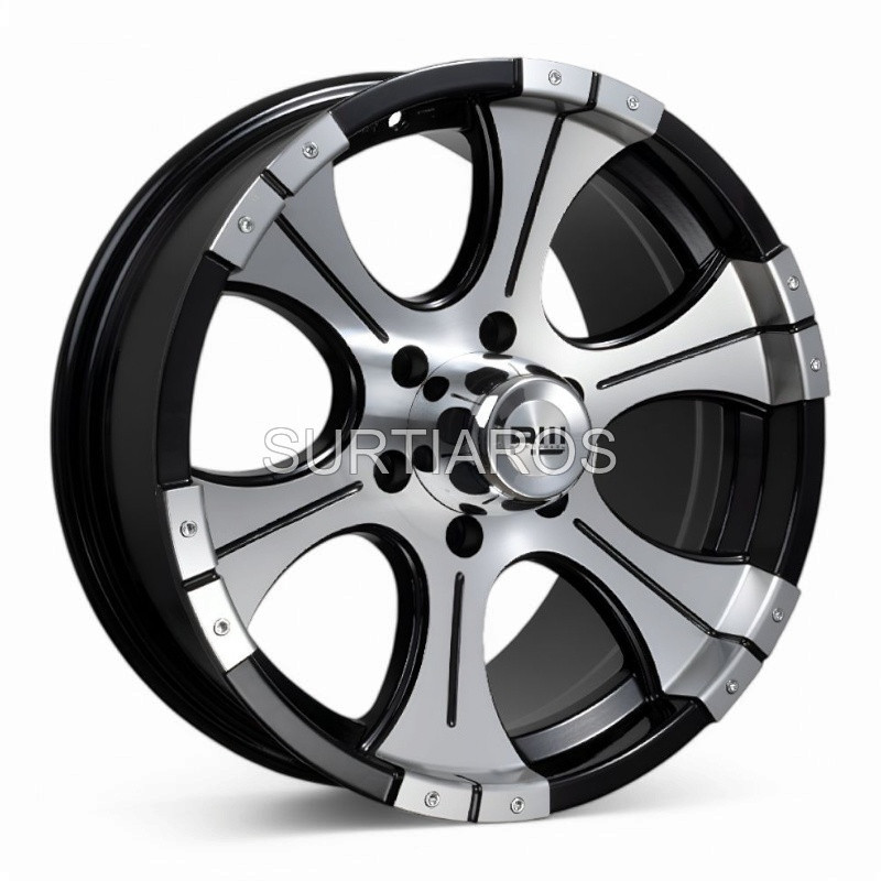 Aro 18x8.5" 6x139.7 ET25 CB110 Negro Maquinado con Remaches