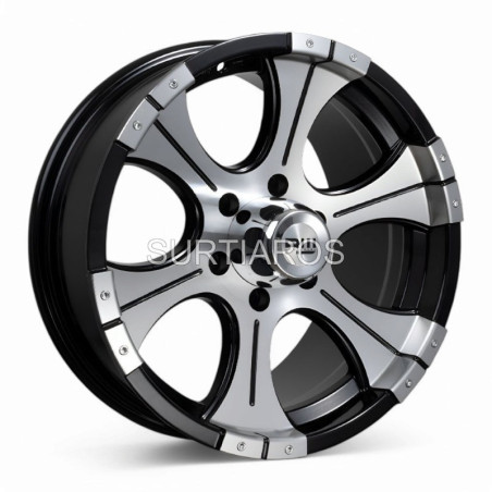 Aro 18x8.5" 6x139.7 ET25 CB110 Negro Maquinado con Remaches