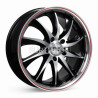Aro 18x8" 5x120 ET35 CB67.1 Negro Maquinado con Línea Roja y Labio Pulido