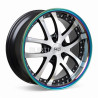 Aro 18x8.5" 5x120 ET35 CB73.1 Negro Maquinado con Labio Arcoíris