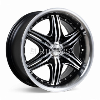 Aro 17x8" 6x139.7 ET20 CB108 Negro Maquinado con Labio Pulido y Remaches