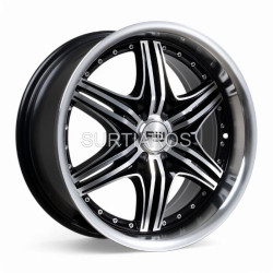 Aro 17x8" 6x139.7 ET20 CB108 Negro Maquinado con Labio Pulido y Remaches
