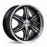 Aro 17x8" 6x139.7 ET20 CB108 Negro Maquinado con Labio Pulido y Remaches