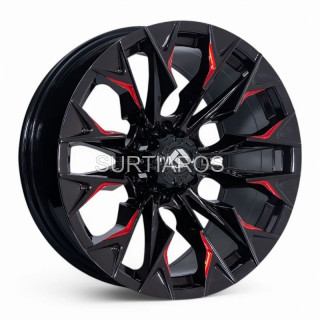 Aro 20x9" 6x139.7 ET0 CB110.1 Fresado Rojo