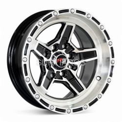 Aro 13x6" 8x100/114.3 ET0 CB73.1 Negro Maquinado con Remaches