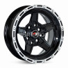 Aro 13x6" 8x100/114.3 ET0 CB73.1 Negro con Aro Pulido y Remaches