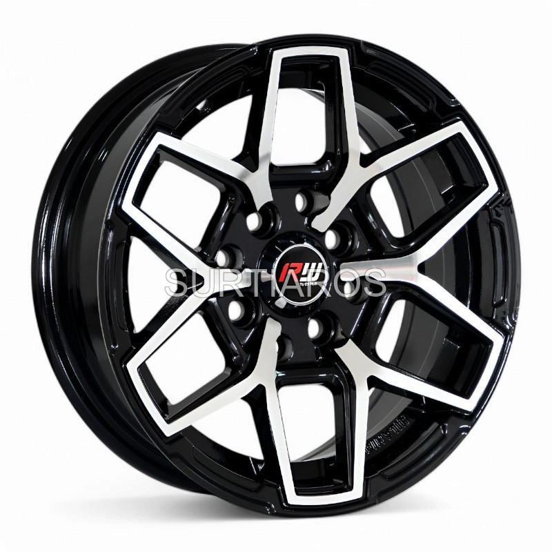 Aro 13x6" 8x100/114.3 ET15 CB73.1 Negro Maquinado