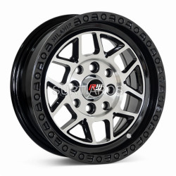 Aro 13x6" 8x100/114.3 ET15 CB73.1 Negro Maquinado con Aro Pulido