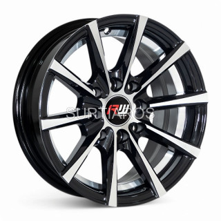 Aro 13x5.5" 8x100/114.3 ET15 CB73.1 Negro Maquinado con Detalle