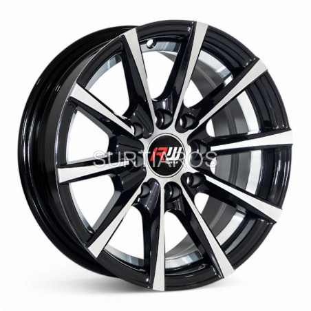 Aro 13x5.5" 8x100/114.3 ET15 CB73.1 Negro Maquinado con Detalle