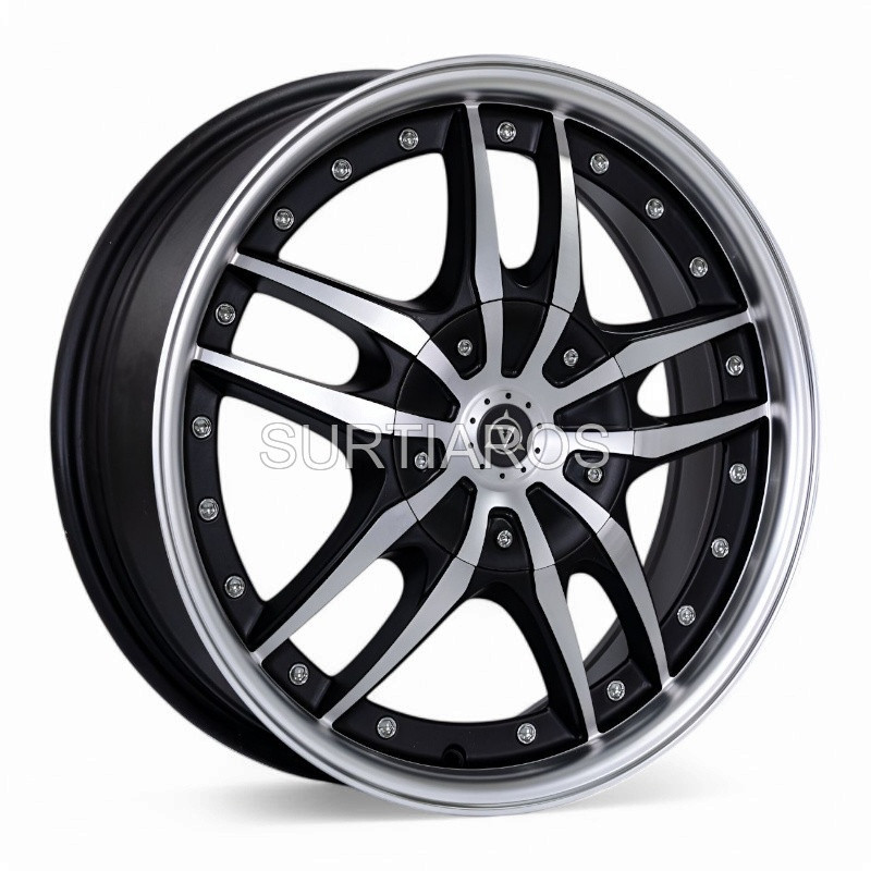 Aro 16x7" 8x100/114.3 ET38 CB73.1 Negro Maquinado con Labio Pulido