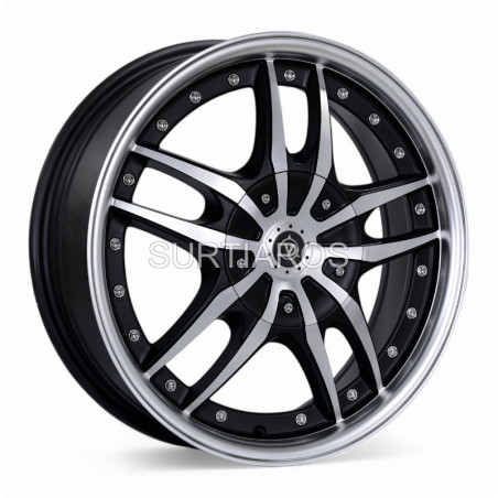 Aro 16x7" 8x100/114.3 ET38 CB73.1 Negro Maquinado con Labio Pulido