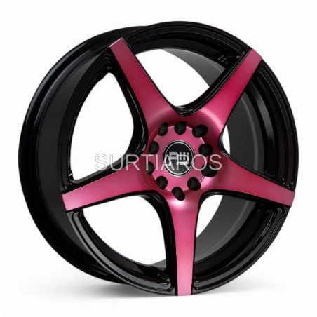Aro 16x7" 10x100/114.3 ET30 CB73.1 Negro con Detalle Rojo