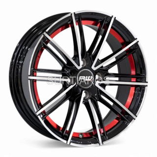 Aro 15x7.5" 4x100 ET35 CB73.1 Negro Maquinado con Detalle Rojo