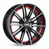 Aro 15x7.5" 4x100 ET35 CB73.1 Negro Maquinado con Detalle Rojo