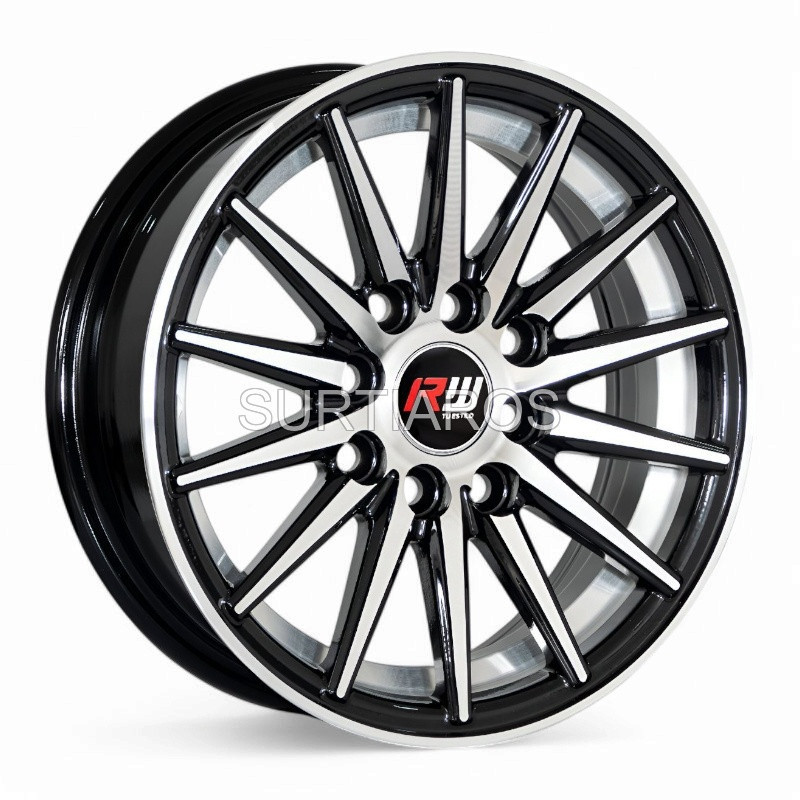 Aro 13x5.5" 8x100/114.3 ET30 CB73.1 Negro Maquinado con Detalle