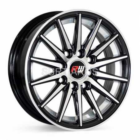 Aro 13x5.5" 8x100/114.3 ET30 CB73.1 Negro Maquinado con Detalle