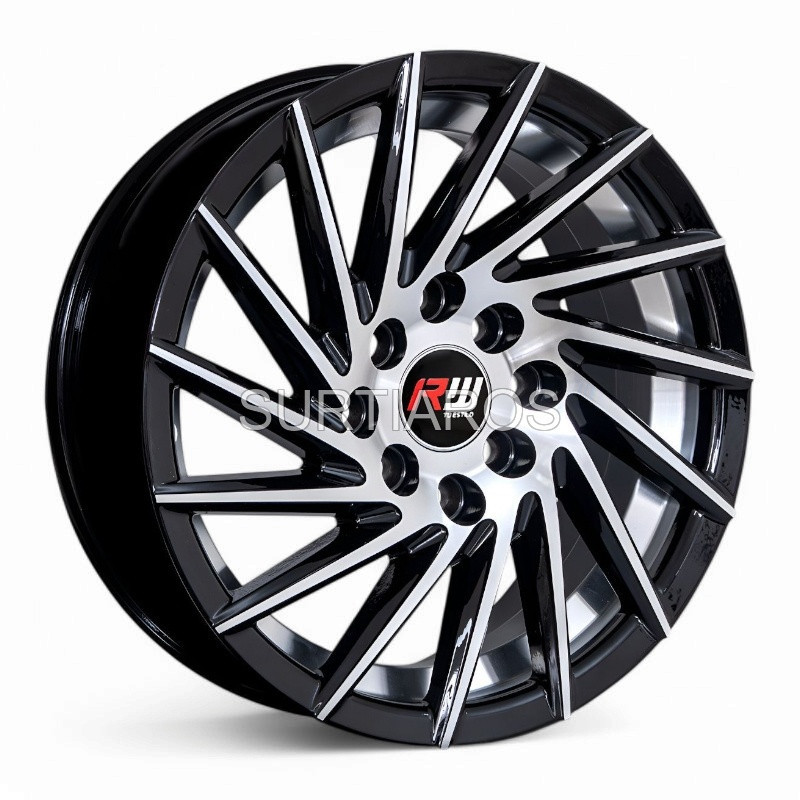 Aro 14x6" 8x100/114.3 ET38 CB73.1 Negro Maquinado con Detalle