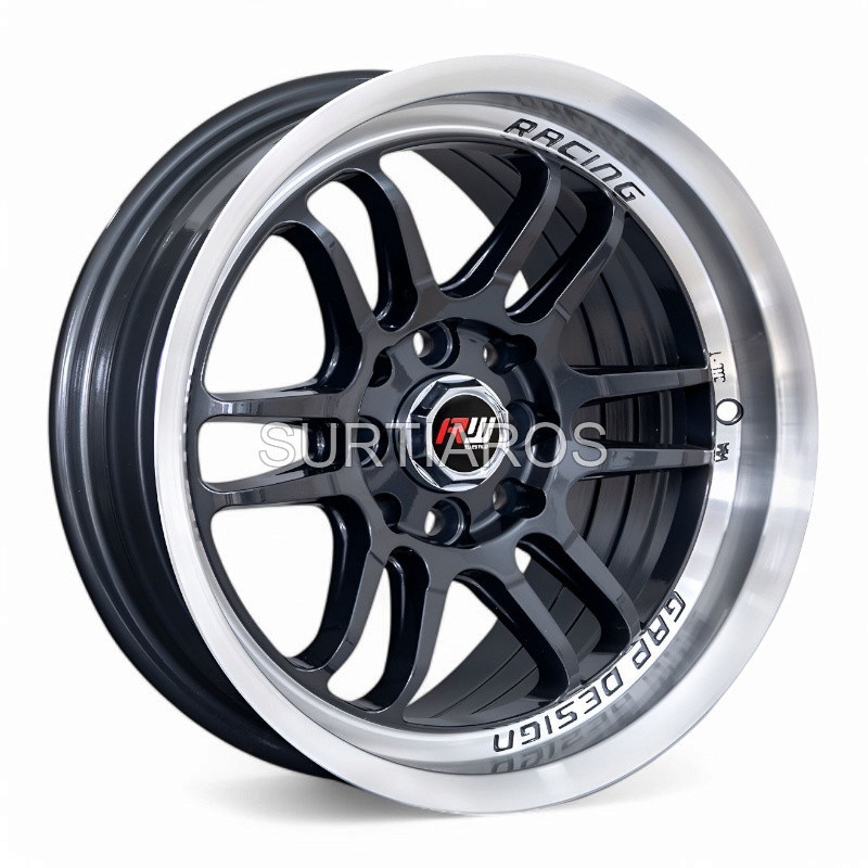 Aro 15x7.5" 8x100/114.3 ET30 CB73.1 Gris Oscuro con Labio Pulido