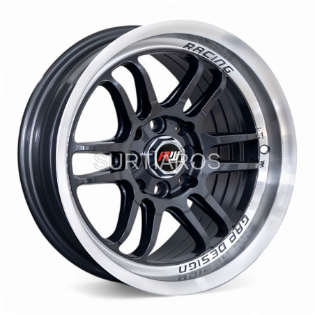 Aro 15x7.5" 8x100/114.3 ET30 CB73.1 Gris Oscuro con Labio Pulido