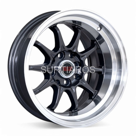 Aro 15x8" 8x100/114.3 ET0 CB73.1 Gris Oscuro con Labio Pulido