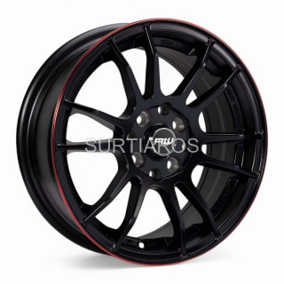 Aro 15x6.5" 8x100/114.3 ET35 CB73.1 Negro Mate con Línea Roja
