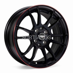 Aro 15x6.5" 8x100/114.3 ET35 CB73.1 Negro Mate con Línea Roja
