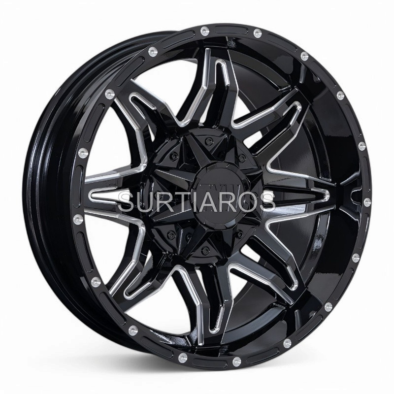 Aro 20x9" 12x135/139.7 ET-12 CB110.5 Negro Fresado