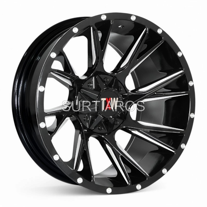Aro 20x10" 12x135/139.7 ET-12 CB110.5 Negro Fresado