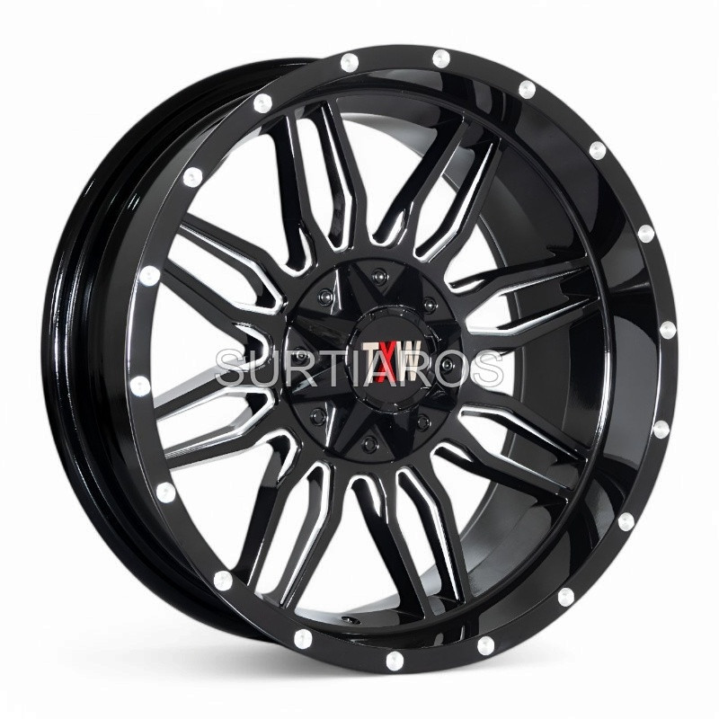 Aro 20x10" 12x135/139.7 ET-10 CB106.1 Negro Fresado