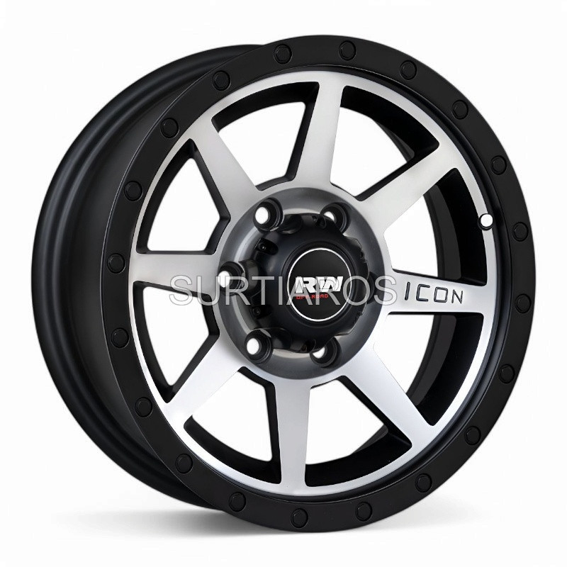 Aro 16x8" 6x139.7 ET0 CB110 Negro Mate Maquinado