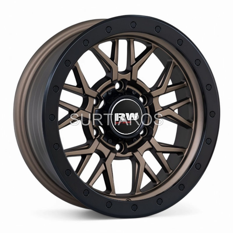 Aro 16x8" 6x139.7 ET-10 CB108.2 Negro Mate con Bronce Mate