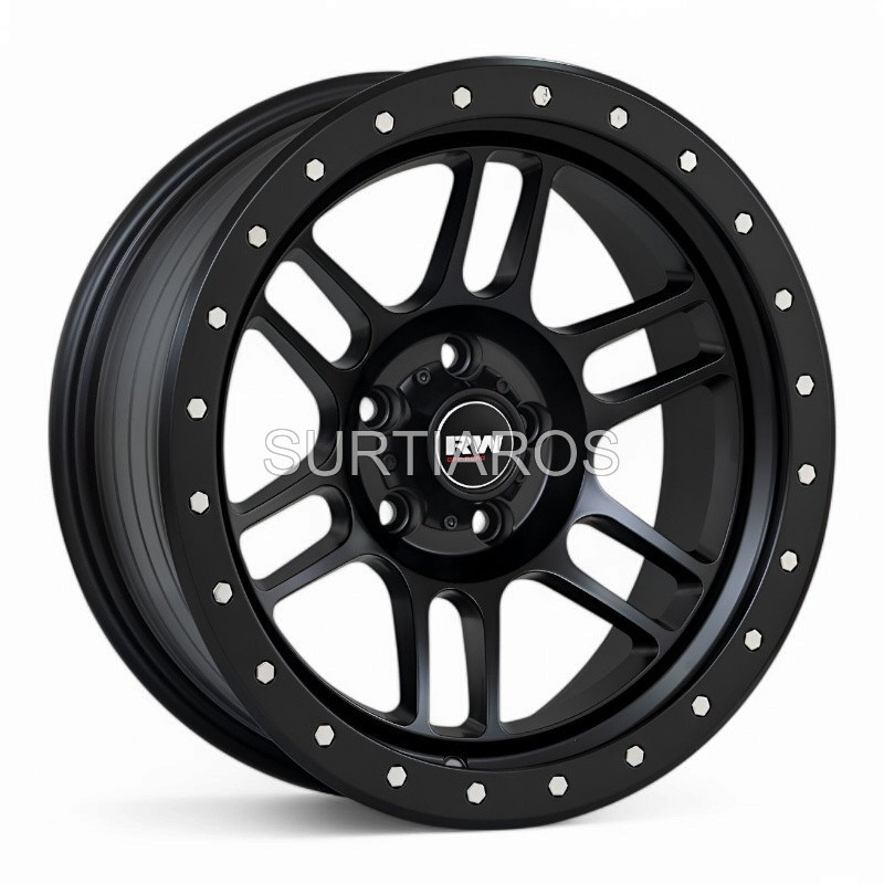 Aro 17x9" 5x114.3 ET-12 CB73.1 Negro Mate con Remaches