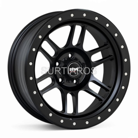 Aro 17x9" 5x114.3 ET-12 CB73.1 Negro Mate con Remaches