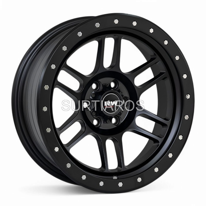 Aro 17x9" 6x114.3 ET-12 CB66.1 Negro Mate con Remaches