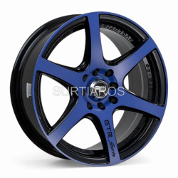 Aro 16x7" 8x100/114.3 ET25 CB73.1 Negro con Detalle Azul