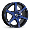 Aro 16x7" 8x100/114.3 ET25 CB73.1 Negro con Detalle Azul