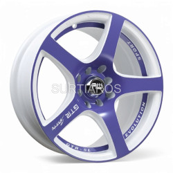 Aro 16x7" 8x100/114.3 ET25 CB73.1 Blanco con Línea Púrpura
